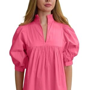 Never A Wallflower High Neck Top Blouse Hot Pink size XS